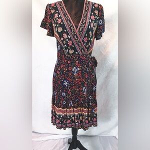 Floral Print Wrap Dress